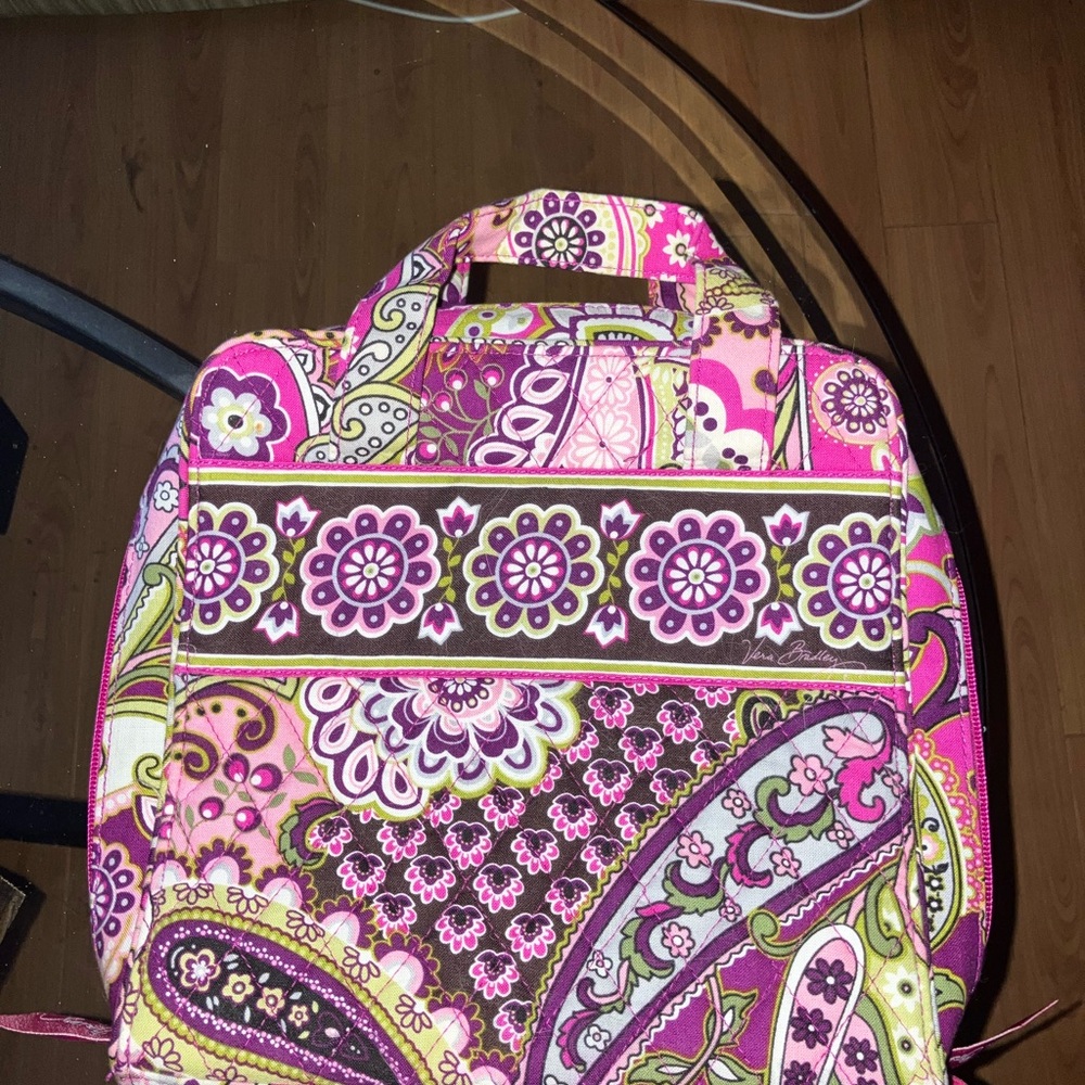 Vera Bradley Pink and Green Paisley jewelry travel back… NEW